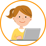 よこい整骨院に予約をしているイラスト