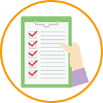 よこい整骨院でのアンケートのイラスト