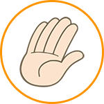 よこい整骨院の施術を表す手のイラスト